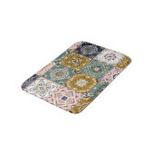 Talavera Indian: Patchwork, ethnisches Mosaik. Badematte (Schrägansicht)