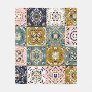 Talavera Indian: Patchwork, ethnisches Mosaik. Fleecedecke