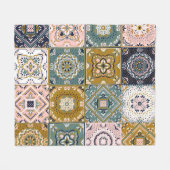 Talavera Indian: Patchwork, ethnisches Mosaik. Fleecedecke (Vorderseite (Horizontal))