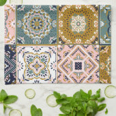 Talavera Indian: Patchwork, ethnisches Mosaik. Geschirrtuch (Gefaltet)