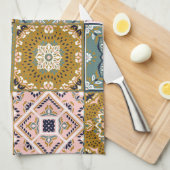 Talavera Indian: Patchwork, ethnisches Mosaik. Geschirrtuch (Viertel Falte)