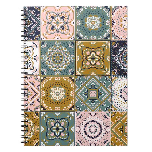 Talavera Indian: Patchwork, ethnisches Mosaik. Notizblock (Vorderseite)