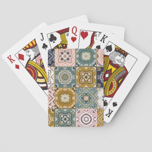 Talavera Indian: Patchwork, ethnisches Mosaik. Spielkarten (Rückseite)