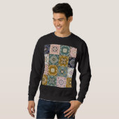 Talavera Indian: Patchwork, ethnisches Mosaik. Sweatshirt (Vorne ganz)