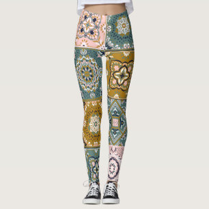 Talavera Indianer: Patchwork, ethnisches Mosaik. Leggings