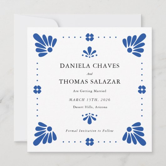 Talavera Mexican Save the Date Einladung (Vorderseite)