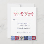 Talavera Mexican Tile RSVP Card (Vorderseite)