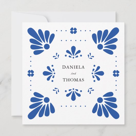 Talavera Mexican Wedding Einladung (Rückseite)