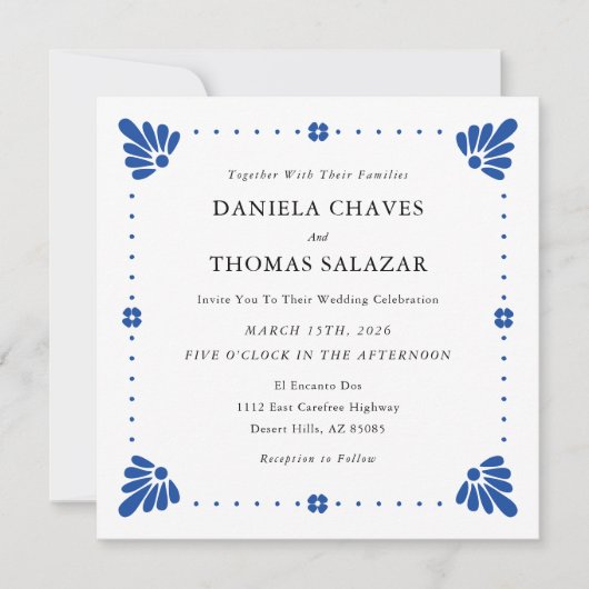 Talavera Mexican Wedding Einladung (Vorderseite)