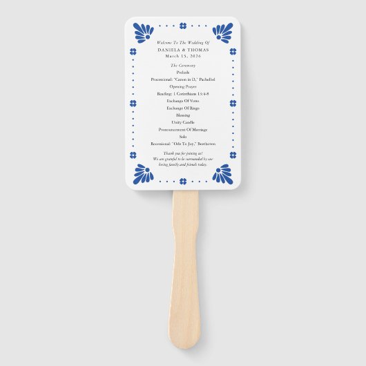Talavera Mexican Wedding Program Fan Fächer (Vorderseite)
