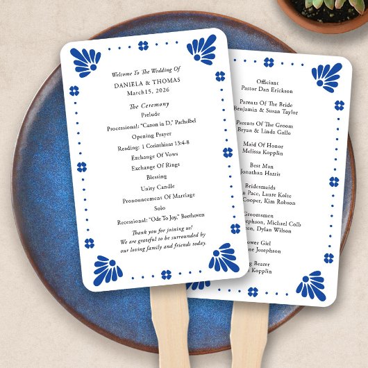 Talavera Mexican Wedding Program Fan Fächer