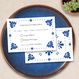 Talavera Mexican Wedding RSVP Card Karte