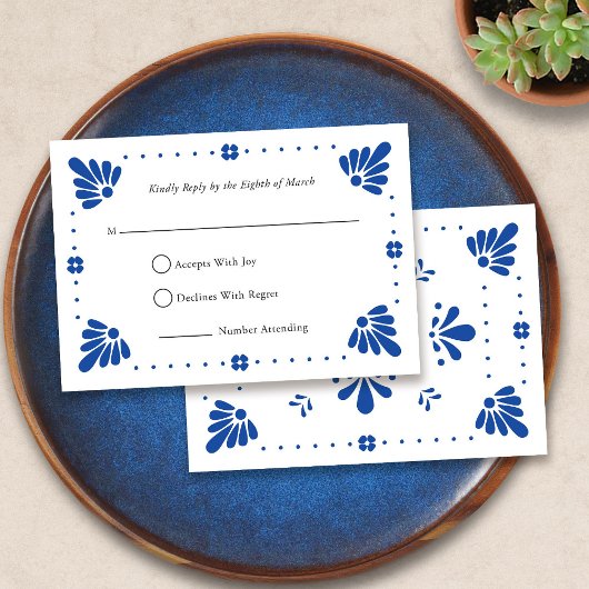Talavera Mexican Wedding RSVP Card Karte