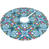 Talavera Mosaic: Multikulturelles Nahtloses Tapete Polyester Weihnachtsbaumdecke (Schrägansicht)