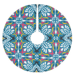 Talavera Mosaic: Multikulturelles Nahtloses Tapete Polyester Weihnachtsbaumdecke