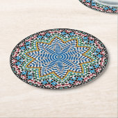 Talavera Mosaic Runder Pappuntersetzer (Angewinkelt)