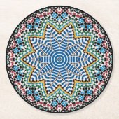 Talavera Mosaic Runder Pappuntersetzer (Vorderseite)