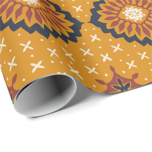 Talavera-Muster. Azulejos portugal. Türkischer Nam Geschenkpapier (Rolleneckpunkt)