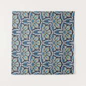 Talavera-Muster. Indisches Patchwork. Azulejos por Wandteppich (Vorderseite (Horizontal))