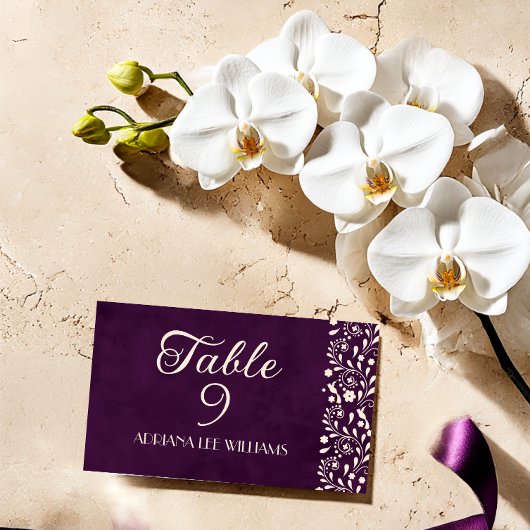 Talavera Purple Beige Wedding Place Card Platzkarte