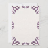 Talavera Purple Floral Minimalist Spanish Wedding Einladung (Rückseite)
