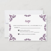 Talavera Purple Floral Minimalist Spanish Wedding RSVP Karte (Vorderseite)