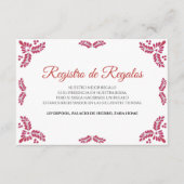 Talavera Red Floral Minimalist Spanish Wedding Begleitkarte (Vorderseite)