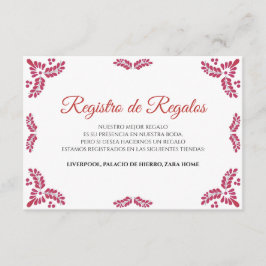 Talavera Red Floral Minimalist Spanish Wedding Begleitkarte