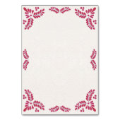 Talavera Red Floral Minimalist Spanish Wedding Tischnummer (Rückseite)