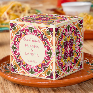Talavera-Rosakachel alte mexikanische Hochzeitstra Geschenkschachtel