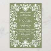 Talavera sage green Mexican wedding Einladung (Vorderseite)