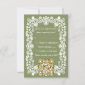 Talavera sage green Mexican wedding RSVP Karte (Vorderseite)
