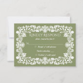 Talavera sage green Mexican wedding RSVP Karte (Vorderseite)