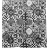 Talavera Schwarz Weiß Grau Duschvorhang (Vorderseite)