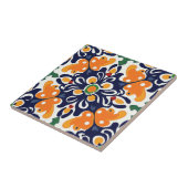 Talavera Seamless Blue Orange mexikanisches Spanis Fliese (Seite)