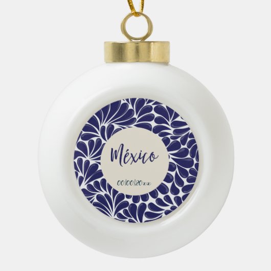 Talavera Snowflake Gerahmte Ornament (Vorderseite)
