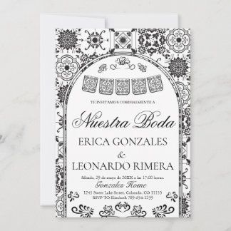 Talavera Spanische Hochzeit Papierschnitzel Einladung