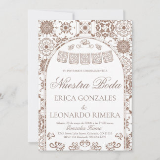Talavera Spanische Hochzeit Papierschnitzel Einladung