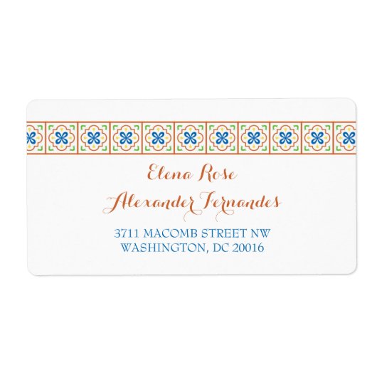 Talavera Spanish Tile Reply Card Posting Label (Vorne)