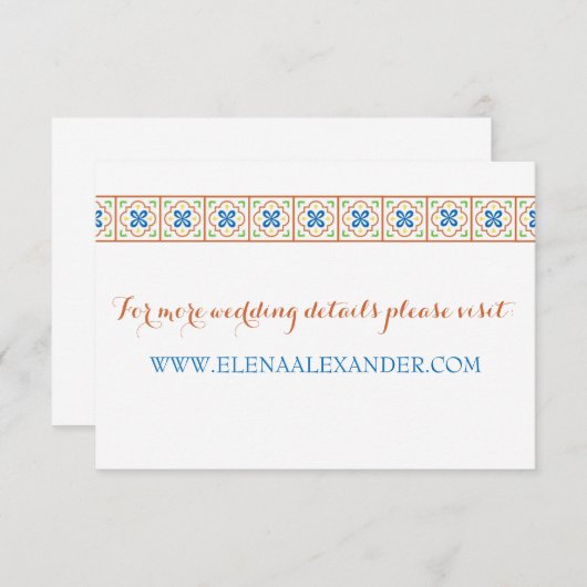 Talavera Spanish Tile Website Card (Vorne/Hinten)