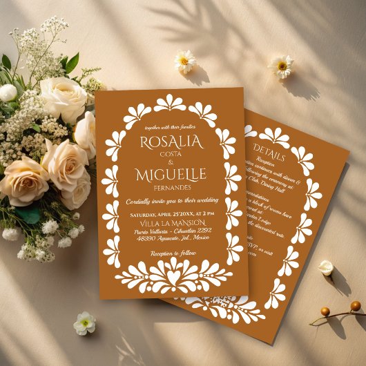 Talavera terracotta boho arch Mexikanische Hochzei Einladung