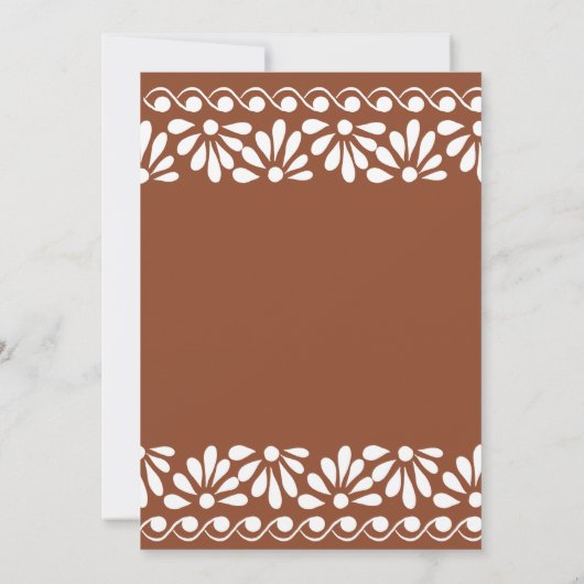 Talavera terracotta boho arch Mexikanische Hochzei Save The Date (Rückseite)