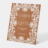 Talavera terracotta Mexikanischer Hochzeitstisch Sockelschild (Vorderseite)