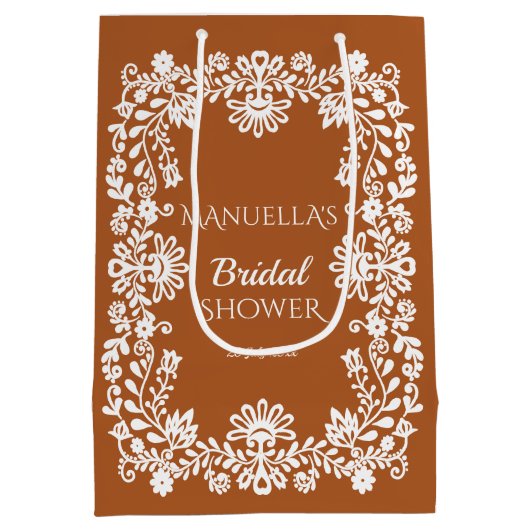 Talavera terracotta Mexikanisches Brautparty Gunst Mittlere Geschenktüte (Rückseite)