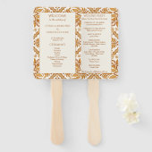 Talavera terracotta Mexikanisches Hochzeitsprogram Fächer (Vorne und Hinten)