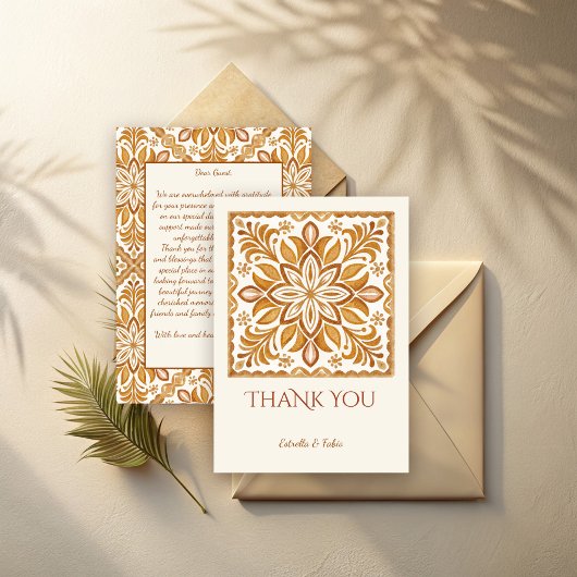 Talavera terracotta Vintag mexikanische Hochzeit Dankeskarte