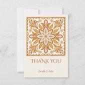 Talavera terracotta Vintag mexikanische Hochzeit Dankeskarte (Vorderseite)