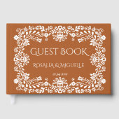 Talavera terracotta vintage Mexican wedding Gästebuch (Vorderseite)