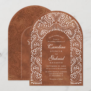 Talavera Terrakotta Fiesta Torbogen Hochzeit Einladung