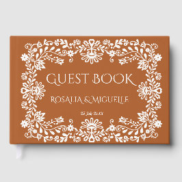 Talavera Terrakotta Vintage Mexikanische Hochzeit Gästebuch